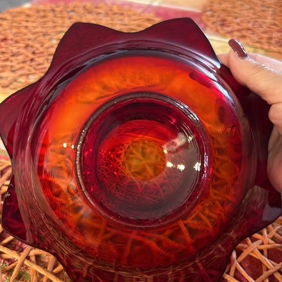 Fenton Ruby Red Glass Bowl - Picture 3 of 6